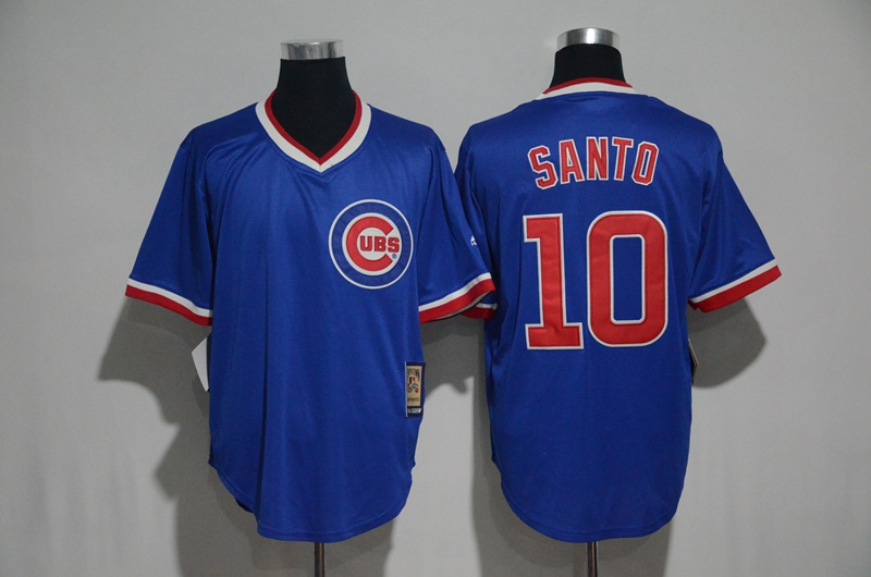 2017 MLB Chicago Cubs #10 Santo Blue Throwback Jersey->->MLB Jersey